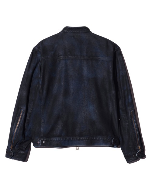 glamb（グラム）の「Denim Riders Jacket / デニムライダースジャケット（ライダースジャケット・メンズ・インディゴブルー/ブラック・S/M/L）」の5枚目の写真