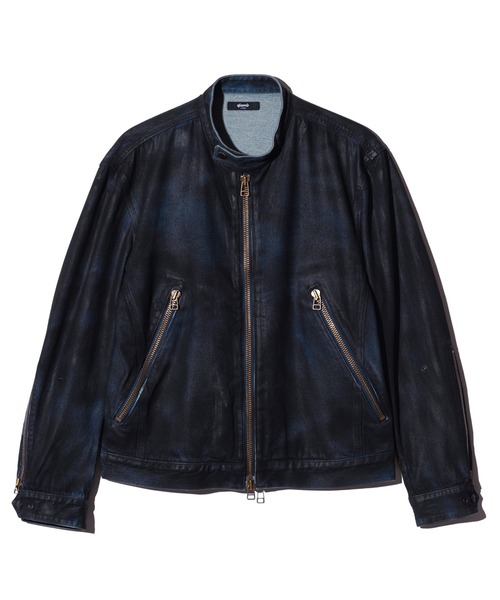 glamb（グラム）の「Denim Riders Jacket / デニムライダースジャケット（ライダースジャケット・メンズ・インディゴブルー/ブラック・S/M/L）」の3枚目の写真