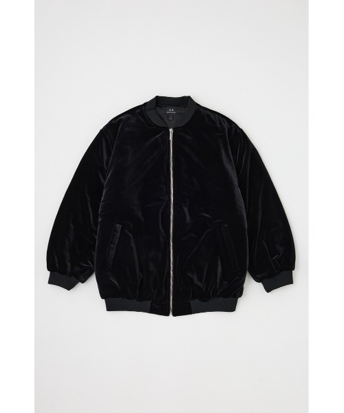 ARMANI EXCHANGE(アルマーニエクスチェンジ)の「ストレッチベルベット ブルゾンジャケット(ブルゾン・レディース・ブラック・SMALL)」の1枚目の写真