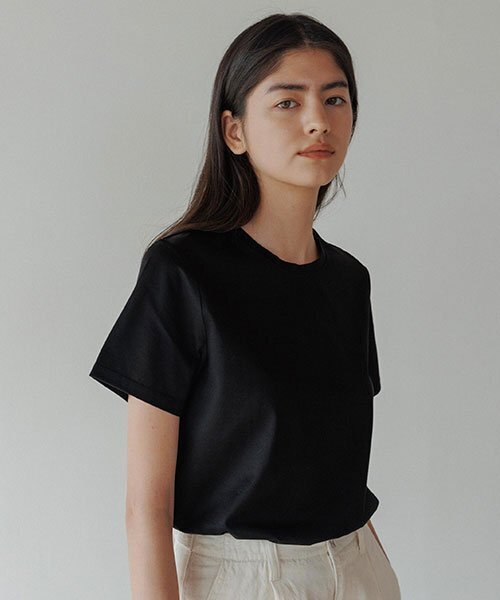 LINGSEOUL(リングソウル)の「supima silket cotton top-black(Tシャツ/カットソー・レディース・その他・SMALL/MEDIUM)」の1枚目の写真
