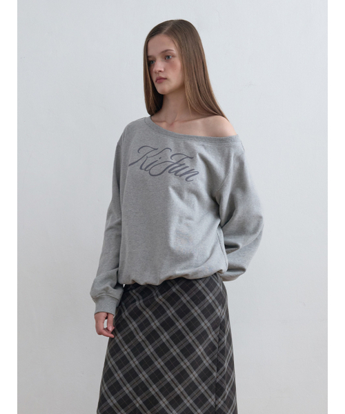 Kijun(キジュン)の「Off-Shoulder Logo Sweatshirt Melange Grey(スウェット・レディース・その他・SMALL/MEDIUM)」の4枚目の写真