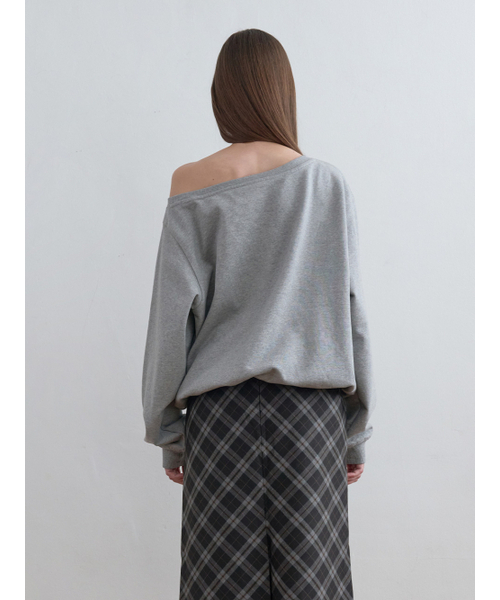 Kijun(キジュン)の「Off-Shoulder Logo Sweatshirt Melange Grey(スウェット・レディース・その他・SMALL/MEDIUM)」の3枚目の写真