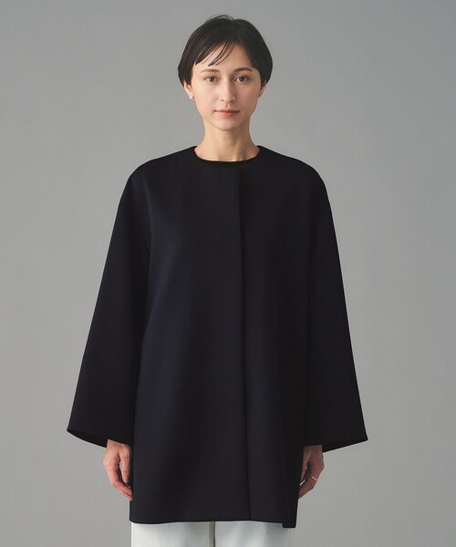 UNITED ARROWS(ユナイテッドアローズ)の「SPONGY Aライン ミドルコート(ノーカラーコート・レディース・ブラック/ネイビー・38/36)」の14枚目の写真