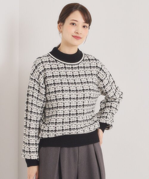 ITS'DEMO（イッツデモ）の「【手洗い可】ツイードニット（ニット/セーター・レディース・サックスブルー系3/ブラック系3/ホワイト系6/ピンク系その他・00）」の2枚目の写真