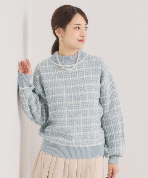 ITS'DEMO（イッツデモ）の「【手洗い可】ツイードニット（ニット/セーター・レディース・サックスブルー系3/ブラック系3/ホワイト系6/ピンク系その他・00）」の3枚目の写真