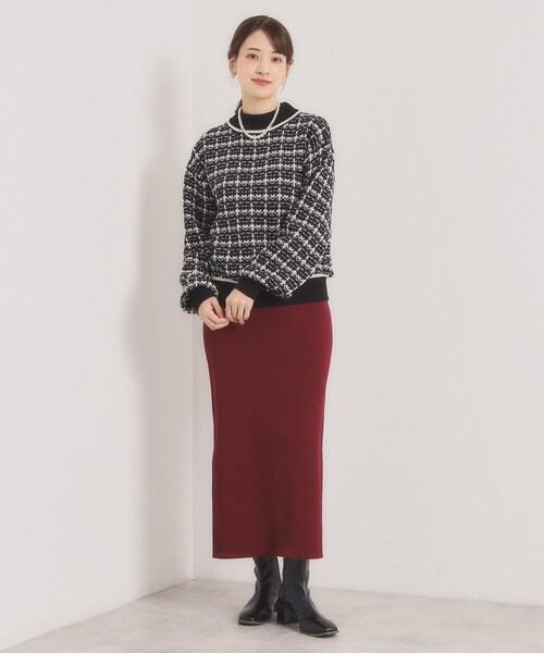 ITS'DEMO（イッツデモ）の「【手洗い可】ツイードニット（ニット/セーター・レディース・サックスブルー系3/ブラック系3/ホワイト系6/ピンク系その他・00）」の13枚目の写真