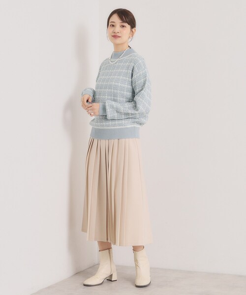 ITS'DEMO（イッツデモ）の「【手洗い可】ツイードニット（ニット/セーター・レディース・サックスブルー系3/ブラック系3/ホワイト系6/ピンク系その他・00）」の17枚目の写真