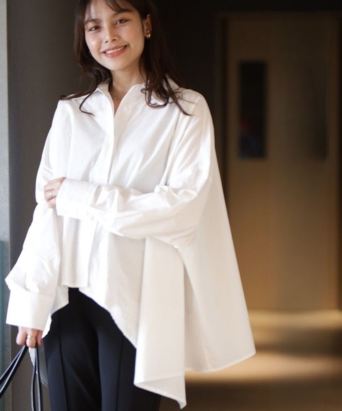 Ehre style(エーレスタイル)の「万能デザインシャツ 着て、羽織って、重ねて(シャツ/ブラウス・レディース・ブルー/ホワイト・FREE)」の3枚目の写真