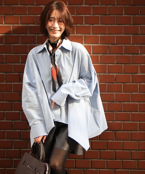 Ehre style(エーレスタイル)の「万能デザインシャツ 着て、羽織って、重ねて(シャツ/ブラウス・レディース・ブルー/ホワイト・FREE)」の5枚目の写真
