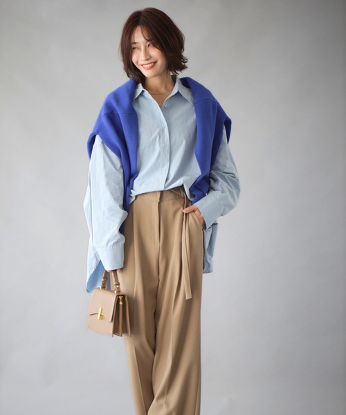 Ehre style(エーレスタイル)の「万能デザインシャツ 着て、羽織って、重ねて(シャツ/ブラウス・レディース・ブルー/ホワイト・FREE)」の7枚目の写真