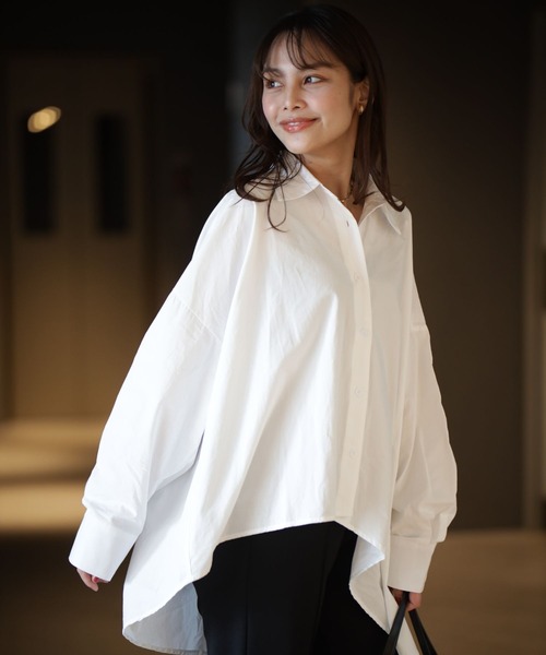 Ehre style(エーレスタイル)の「万能デザインシャツ 着て、羽織って、重ねて(シャツ/ブラウス・レディース・ブルー/ホワイト・FREE)」の9枚目の写真