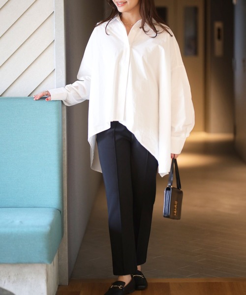 Ehre style(エーレスタイル)の「万能デザインシャツ 着て、羽織って、重ねて(シャツ/ブラウス・レディース・ブルー/ホワイト・FREE)」の12枚目の写真