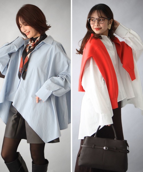 Ehre style(エーレスタイル)の「万能デザインシャツ 着て、羽織って、重ねて(シャツ/ブラウス・レディース・ブルー/ホワイト・FREE)」の20枚目の写真