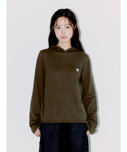 OAFISH(オアフィッシュ)の「CUTTING LOGO LABEL HOODIE, BROWN(パーカー・レディース・その他・FREE)」の3枚目の写真