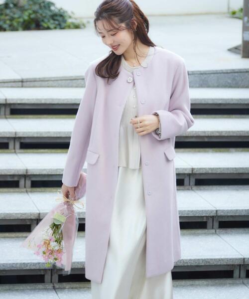 レディースのノーカラーコート（ピンク系）一覧 - WEAR