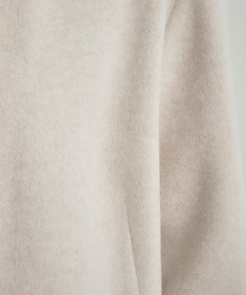 couture brooch（クチュールブローチ）の「【通勤/ビジューブローチ付き】ノーカラー ロングコート（ノーカラーコート・レディース・ライトベージュ/ピンク/ネイビー・36/38/40/42）」の14枚目の写真