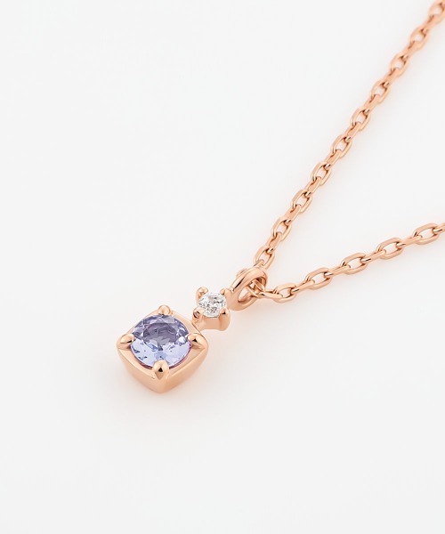 4℃(ヨンドシー)の「【12月誕生石】シルバー タンザナイト ネックレス 2本セット(ネックレス・レディース・ピンクゴールド・FREE)」の2枚目の写真