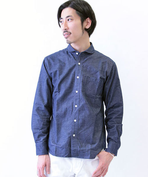 FREDY&GLOSTER（フレディアンドグロスター）の「シャギーチェック丸襟シャツ（シャツ/ブラウス・メンズ・レッド系その他/ブルー系その他/ネイビー・L/S/M/XL）」の2枚目の写真