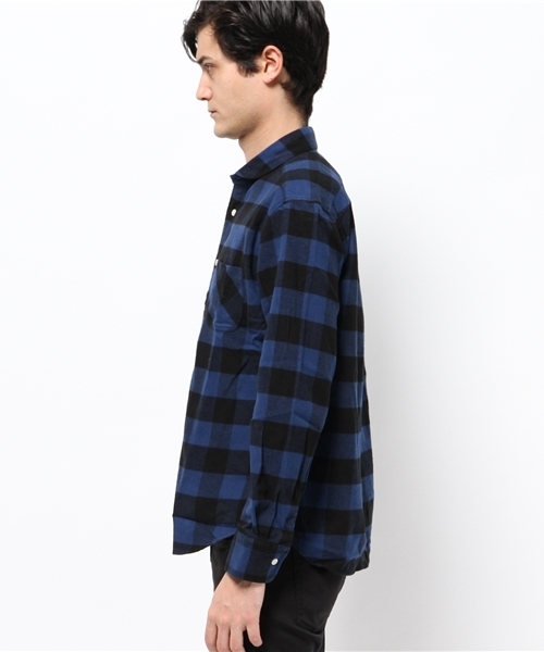 FREDY&GLOSTER（フレディアンドグロスター）の「シャギーチェック丸襟シャツ（シャツ/ブラウス・メンズ・レッド系その他/ブルー系その他/ネイビー・L/S/M/XL）」の4枚目の写真
