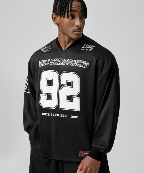 DRIX(ドリックス)の「ラグビーオーバーサイズジャージロングスリーブ_ブラック(Tシャツ/カットソー・メンズ・その他・LARGE/X-LARGE/MEDIUM/XX-LARGE)」の13枚目の写真