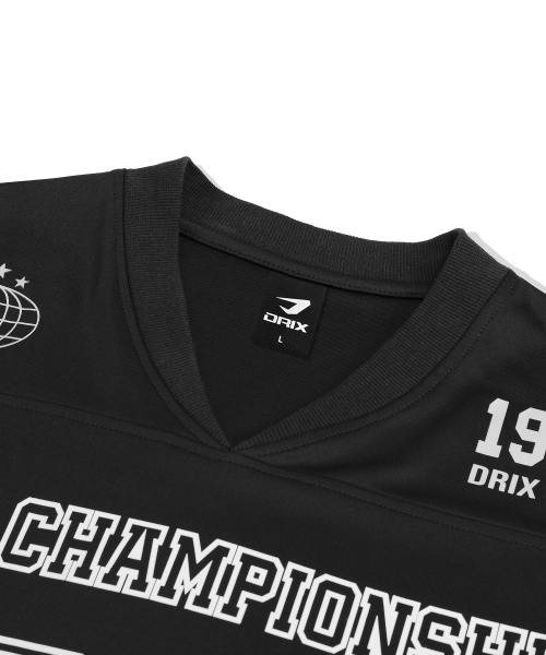 DRIX(ドリックス)の「ラグビーオーバーサイズジャージロングスリーブ_ブラック(Tシャツ/カットソー・メンズ・その他・LARGE/X-LARGE/MEDIUM/XX-LARGE)」の2枚目の写真