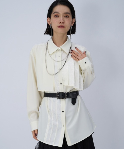 ジャガードアシメプリーツシャツ(HARE)（シャツ/ブラウス）｜HARE