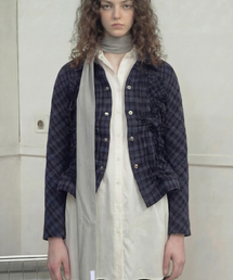 UNDERCONTROL STUDIO（アンダーコントロールスタジオ）の「夏のスカーフ THIN SCARF / LAYER STRIPE / G グレー（バンダナ/スカーフ）」