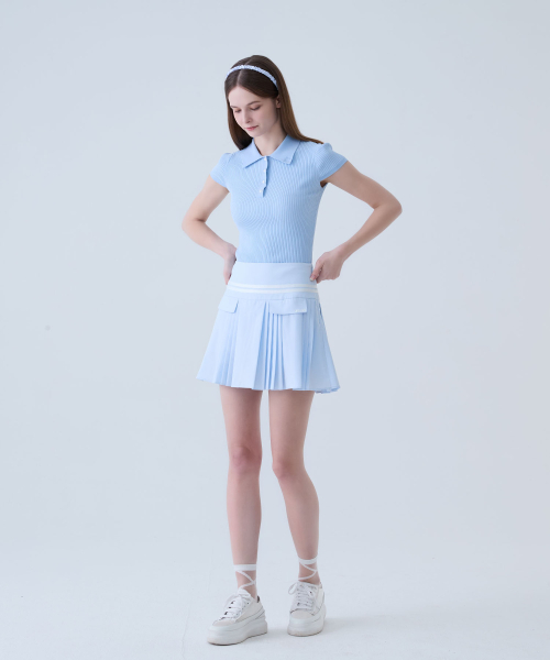 LORDLOAR（ロードロアル）の「フラップアシンメトリープリーツスカートBLUE（スカート・レディース・その他・SMALL/MEDIUM/LARGE/X-SMALL）」の3枚目の写真