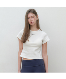 スリムフィットロゴクロップTシャツ ホワイト