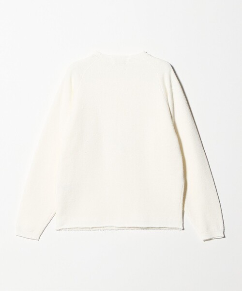 【半額以上】美品 beauty and youth 白ニット セール】WJQ カットオフ クルーネック ニット ウォッシャブル（ニット