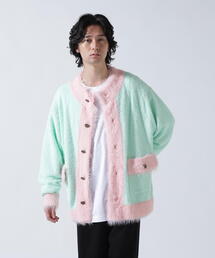 amok（アモク）の「amok /アモク/COLLARLESS KNIT JACKET（カーディガン/ボレロ）」