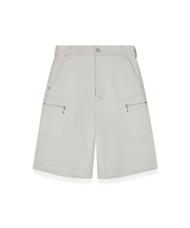 R-0032 / ZIP CARGO BERMUDA PANTS(LIGHT-CREAM)