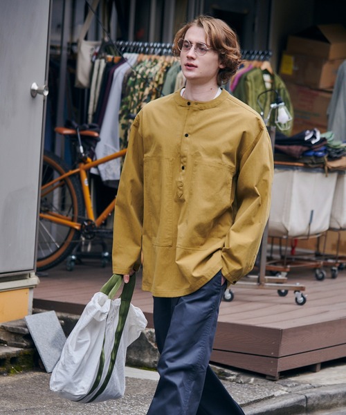 MAISON CLUB（メゾンクラブ）の「【MAISON CLUB】U.S.ARMY バンドカラーデニムプルオーバーシャツ（シャツ/ブラウス・メンズ・ネイビー系1/ネイビー系2/カーキ/ベージュ/ブラック・L/M）」の11枚目の写真