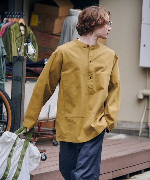 MAISON CLUB（メゾンクラブ）の「【MAISON CLUB】U.S.ARMY バンドカラーデニムプルオーバーシャツ（シャツ/ブラウス・メンズ・ネイビー系1/ネイビー系2/カーキ/ベージュ/ブラック・L/M）」の12枚目の写真