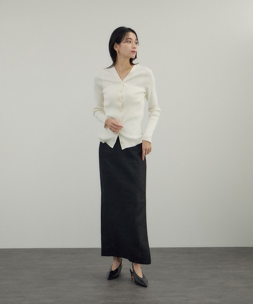 SALON adam et rope'(サロン アダム エ ロペ)の「リネンドンゴロススカート/セットアップ対応(スカート・レディース・ベージュ/ブラック・S/M)」の20枚目の写真