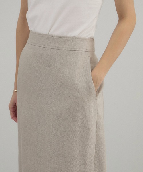 SALON adam et rope'(サロン アダム エ ロペ)の「リネンドンゴロススカート/セットアップ対応(スカート・レディース・ベージュ/ブラック・S/M)」の9枚目の写真
