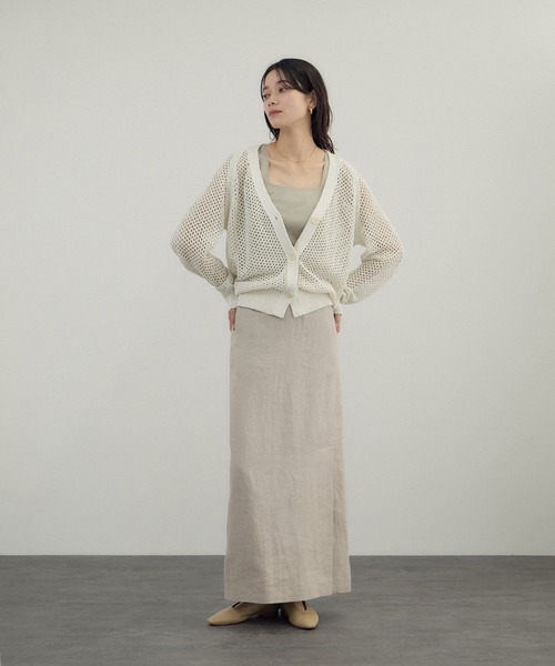 SALON adam et rope'(サロン アダム エ ロペ)の「リネンドンゴロススカート/セットアップ対応(スカート・レディース・ベージュ/ブラック・S/M)」の12枚目の写真