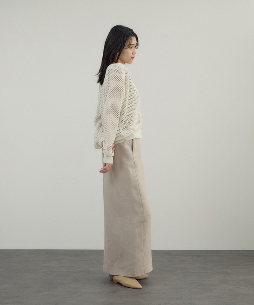 SALON adam et rope'(サロン アダム エ ロペ)の「リネンドンゴロススカート/セットアップ対応(スカート・レディース・ベージュ/ブラック・S/M)」の13枚目の写真