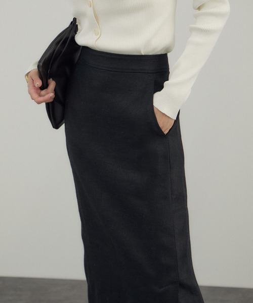 SALON adam et rope'(サロン アダム エ ロペ)の「リネンドンゴロススカート/セットアップ対応(スカート・レディース・ベージュ/ブラック・S/M)」の18枚目の写真