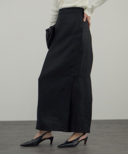 SALON adam et rope'(サロン アダム エ ロペ)の「リネンドンゴロススカート/セットアップ対応(スカート・レディース・ベージュ/ブラック・S/M)」の19枚目の写真