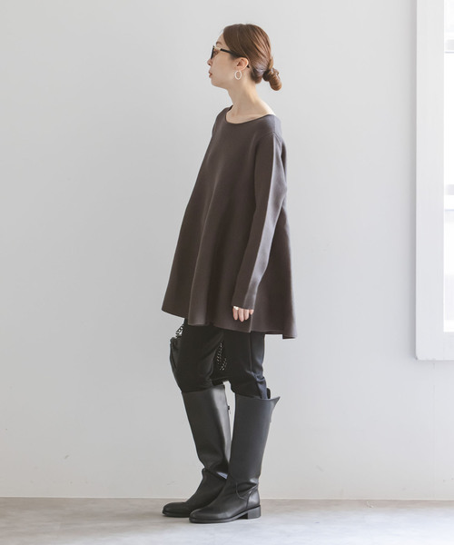 Noble（ノーブル）の「《追加》テントライン フレアニット（ニット/セーター・レディース・チャコールグレー/ブラウン/ホワイト・FREE）」の20枚目の写真