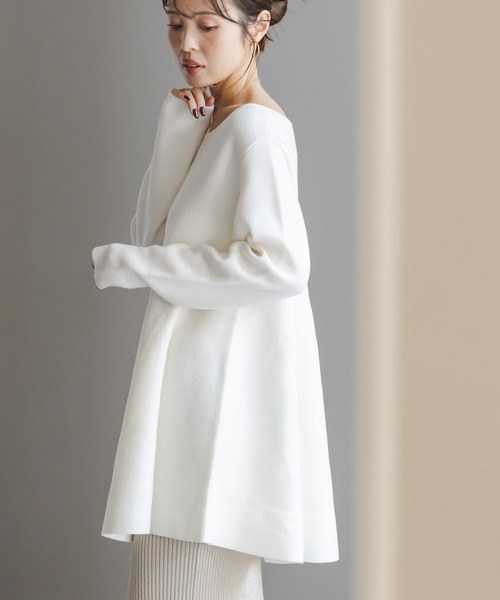 Noble（ノーブル）の「《追加》テントライン フレアニット（ニット/セーター・レディース・チャコールグレー/ブラウン/ホワイト・FREE）」の18枚目の写真