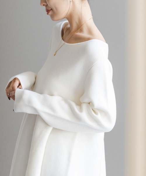 Noble（ノーブル）の「《追加》テントライン フレアニット（ニット/セーター・レディース・チャコールグレー/ブラウン/ホワイト・FREE）」の17枚目の写真