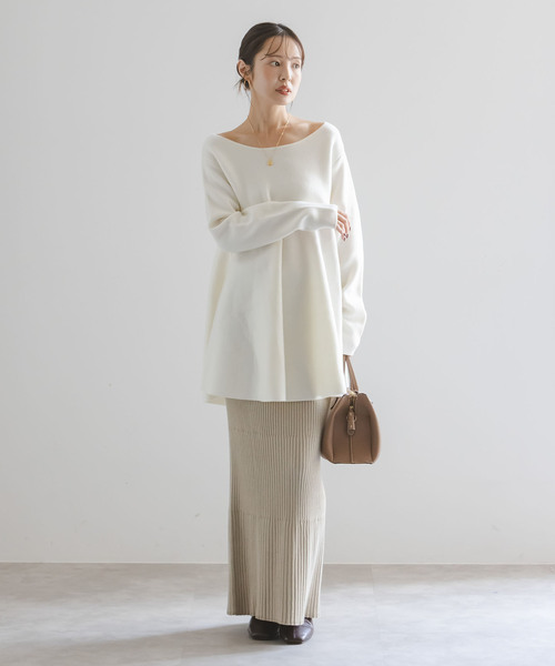 Noble（ノーブル）の「《追加》テントライン フレアニット（ニット/セーター・レディース・チャコールグレー/ブラウン/ホワイト・FREE）」の16枚目の写真