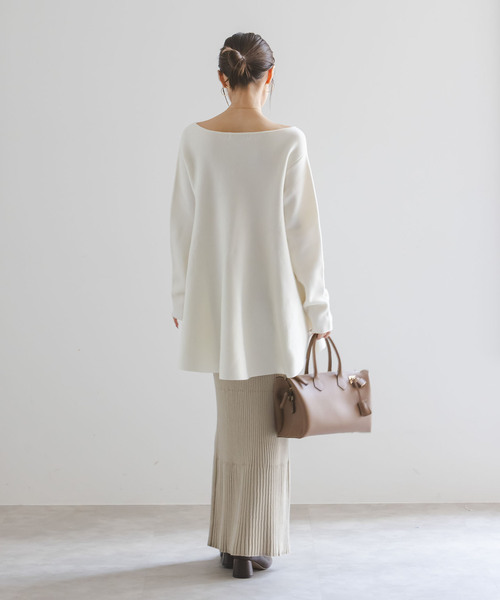 Noble（ノーブル）の「《追加》テントライン フレアニット（ニット/セーター・レディース・チャコールグレー/ブラウン/ホワイト・FREE）」の15枚目の写真