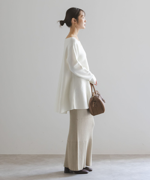 Noble（ノーブル）の「《追加》テントライン フレアニット（ニット/セーター・レディース・チャコールグレー/ブラウン/ホワイト・FREE）」の10枚目の写真