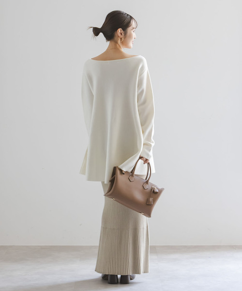 Noble（ノーブル）の「《追加》テントライン フレアニット（ニット/セーター・レディース・チャコールグレー/ブラウン/ホワイト・FREE）」の9枚目の写真