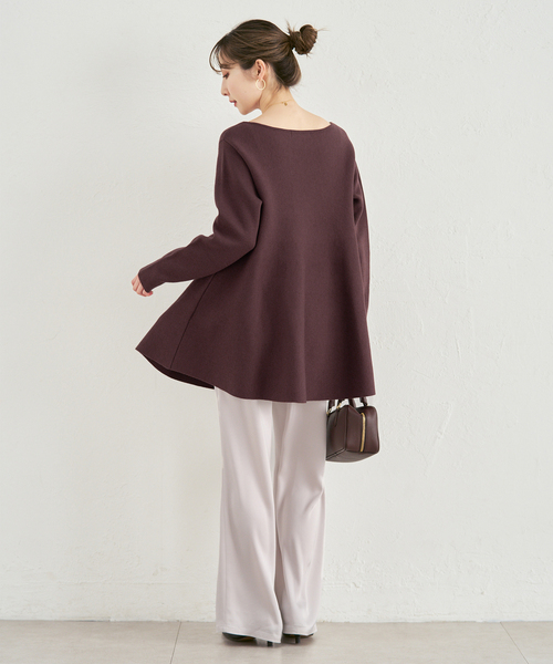 Noble（ノーブル）の「《追加》テントライン フレアニット（ニット/セーター・レディース・チャコールグレー/ブラウン/ホワイト・FREE）」の4枚目の写真