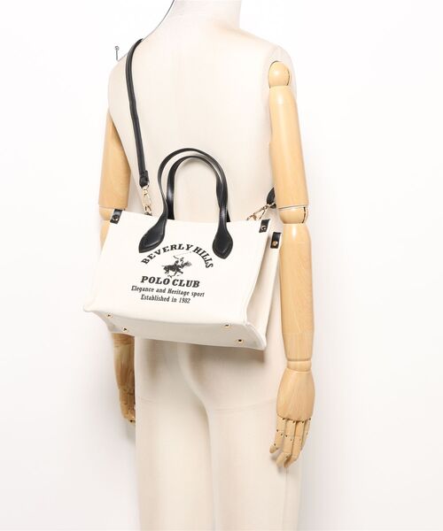 BEVERLY HILLS POLO CLUB(ビバリーヒルズポロクラブ)の「【BEVERLY HILLS POLO CLUB】ポロプリントキャンバストート小 BH2014N(トートバッグ・レディース・グリーン/ブラック/オレンジ・FREE)」の7枚目の写真