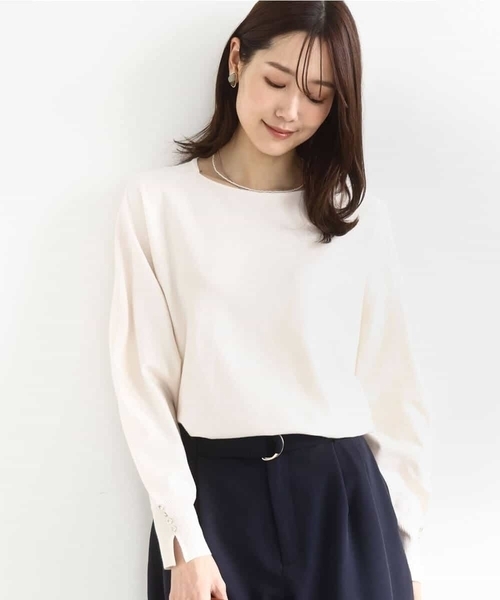 MK MICHEL KLEIN（エムケーミッシェルクラン）の「[洗える]ドルマンスリーブニット（ニット/セーター・レディース・ネイビー/ライトブルー/アイボリー/ピンク/ライトイエロー・38）」の7枚目の写真
